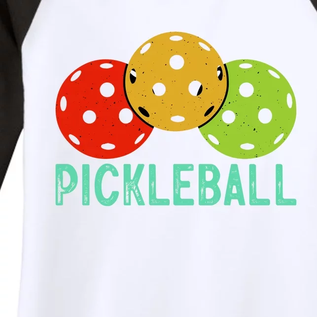 Retro Pickleball Logo Women's Tri-Blend 3/4-Sleeve Raglan Shirt