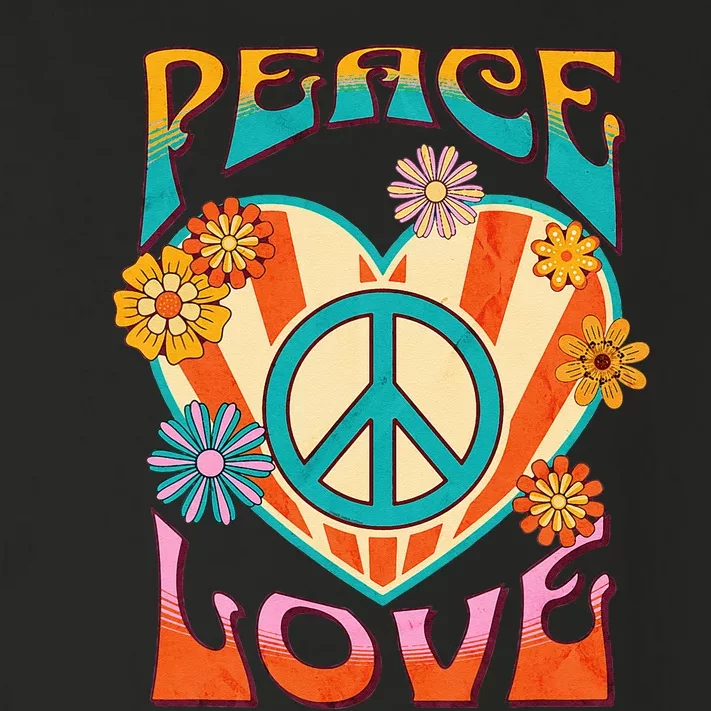 Retro Peace Love Peace Sign 60s 70s Hippie Style Toddler Long Sleeve Shirt