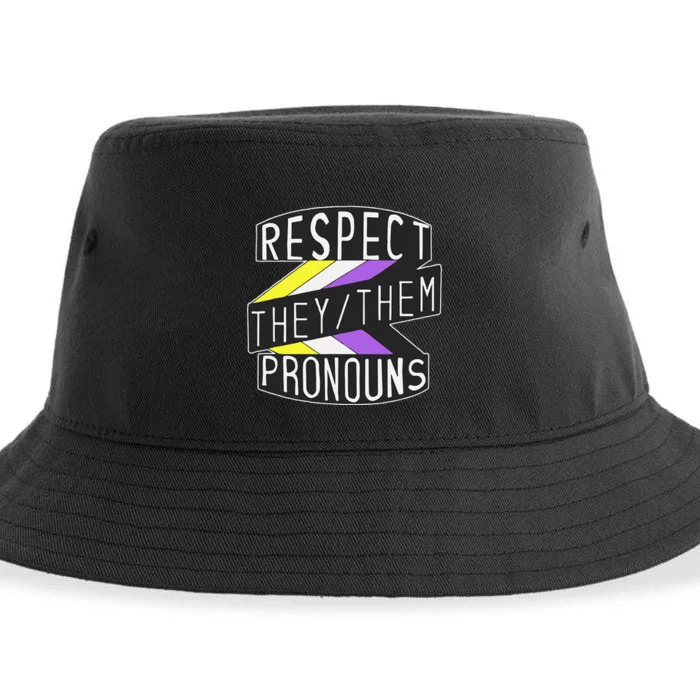 Respect Pronouns LGBT Nonbinary Pride Month LGBTQ Parade Sustainable Bucket Hat