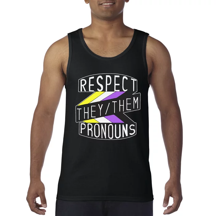 Respect Pronouns LGBT Nonbinary Pride Month LGBTQ Parade Tank Top