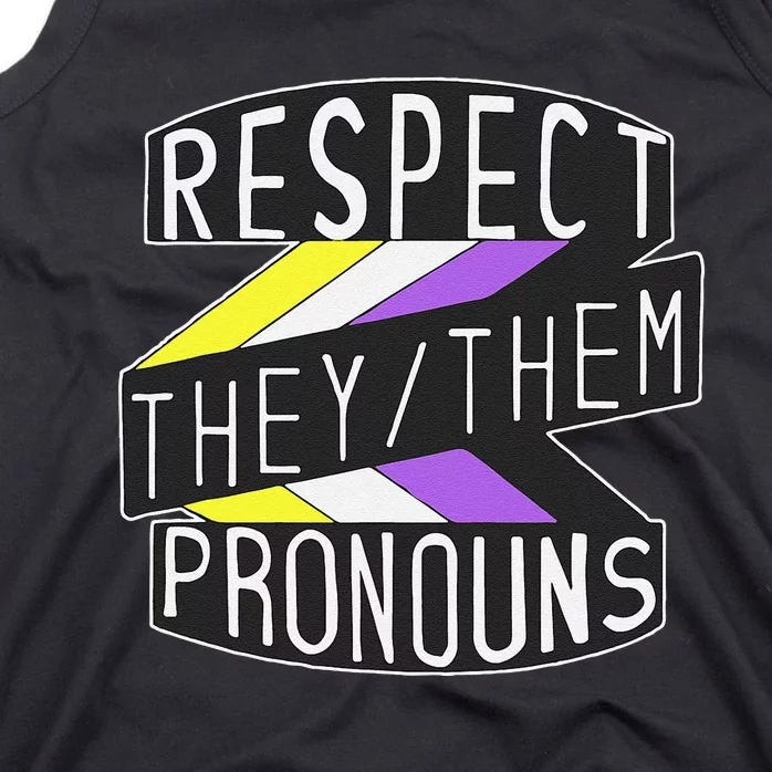 Respect Pronouns LGBT Nonbinary Pride Month LGBTQ Parade Tank Top