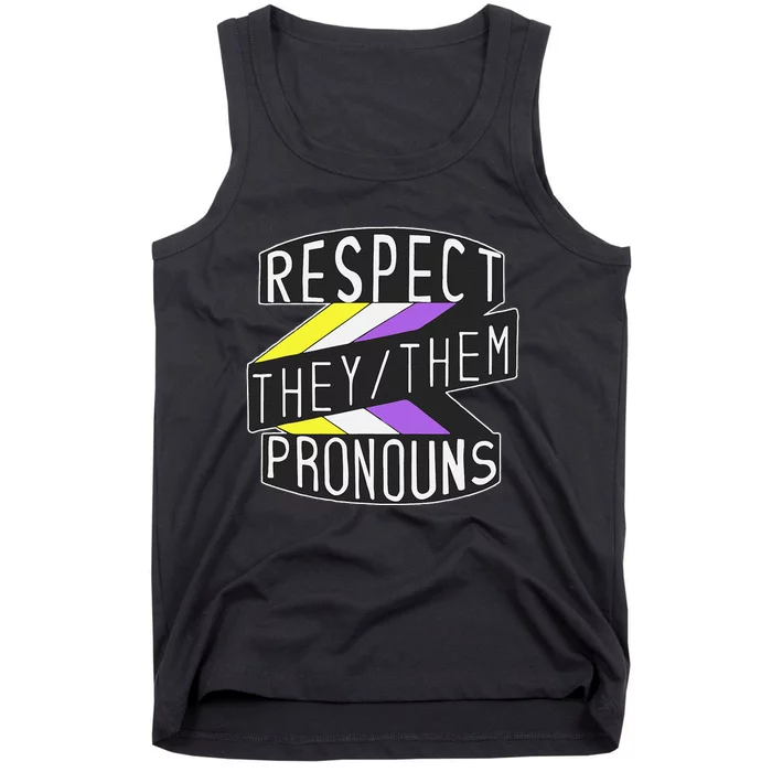 Respect Pronouns LGBT Nonbinary Pride Month LGBTQ Parade Tank Top