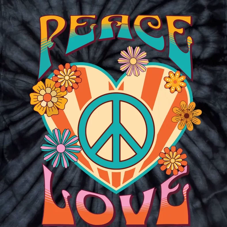 Retro Peace Love Peace Sign 60s 70s Hippie Style Tie-Dye T-Shirt