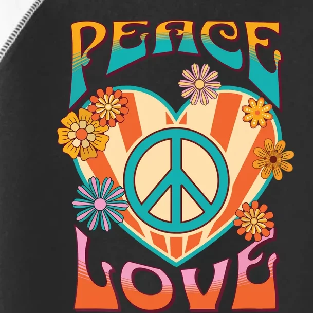 Retro Peace Love Peace Sign 60s 70s Hippie Style Toddler Fine Jersey T-Shirt