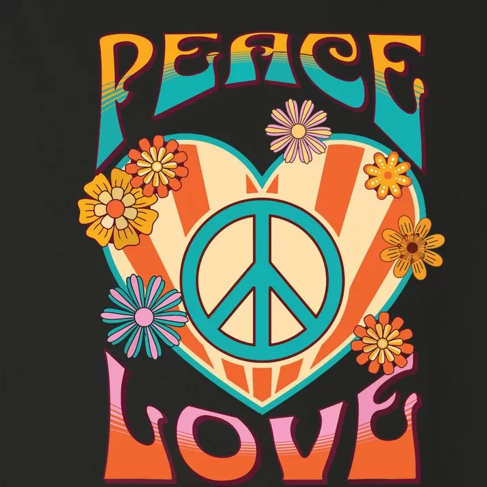 Retro Peace Love Peace Sign 60s 70s Hippie Style Toddler Long Sleeve Shirt