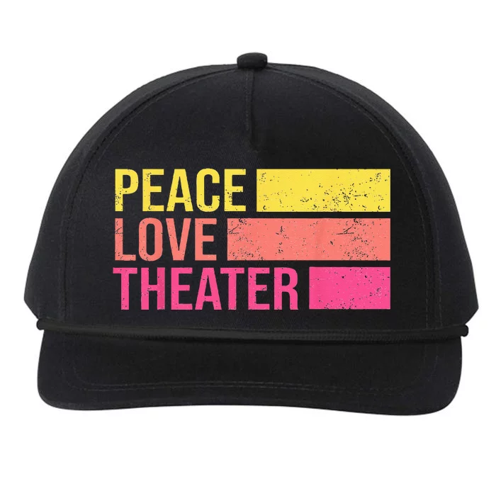 Retro Peace Love Theater For Actor & Actress Snapback Five-Panel Rope Hat