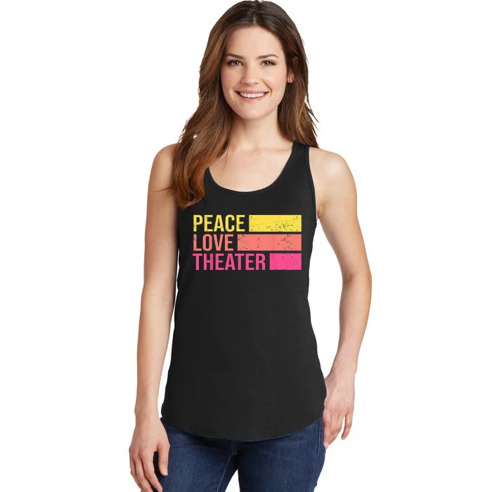 Retro Peace Love Theater For Actor & Actress Ladies Essential Tank