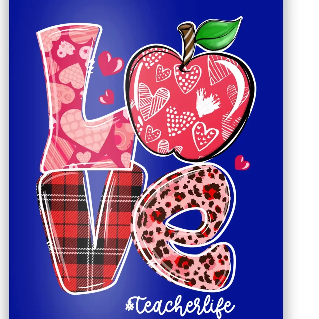 Red Plaid Love Teacher Life Happy Valentine's Day Gift Poster