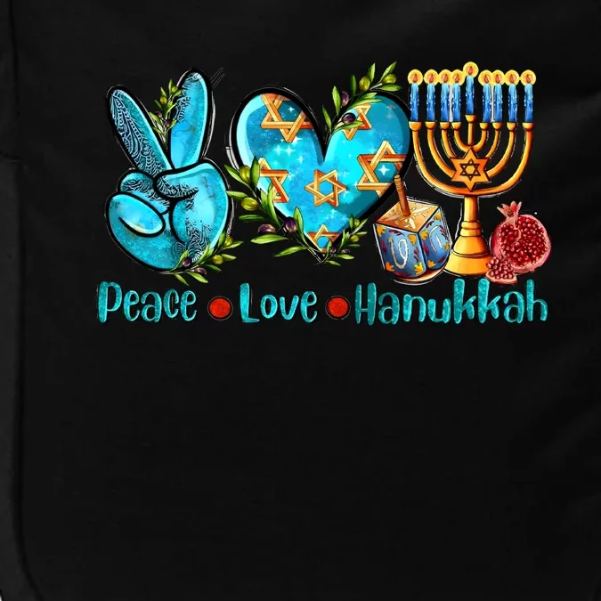 Retro Peace Love Hanukkah Jewish Impact Tech Backpack