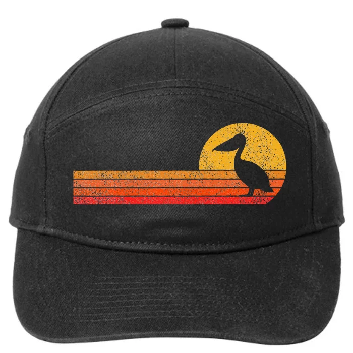 Retro Pelican Lover Funny Pelican Vintage 7-Panel Snapback Hat