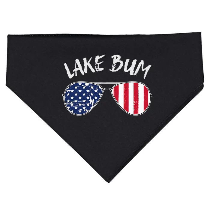 Retro Patriotic Lake Bum 4th of July Summer Sunglasses USA-Made Doggie Bandana