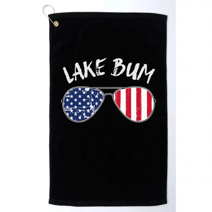 Retro Patriotic Lake Bum 4th of July Summer Sunglasses Platinum Collection Golf Towel