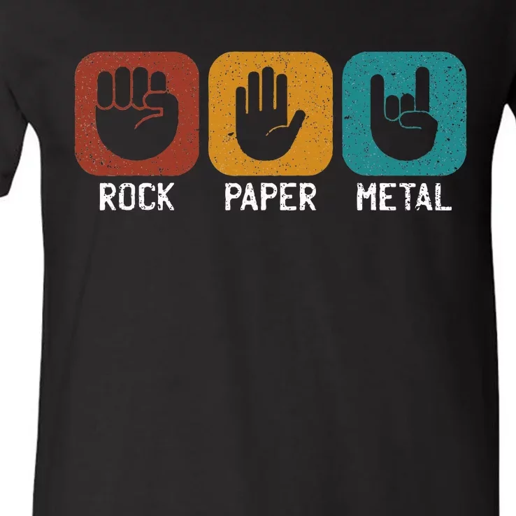 Rock Paper Metal Heavy Metal Music V-Neck T-Shirt