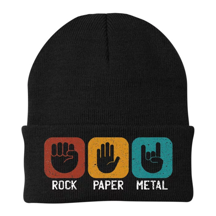 Rock Paper Metal Heavy Metal Music Knit Cap Winter Beanie