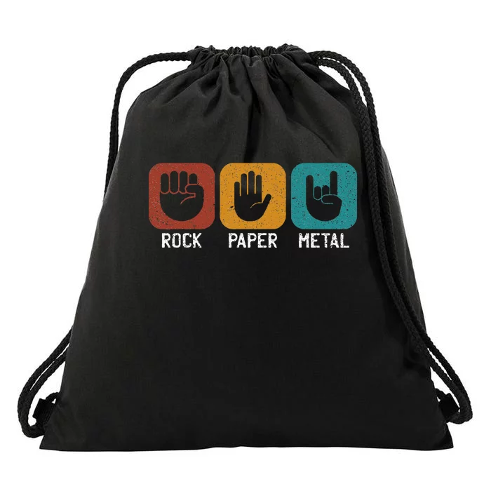 Rock Paper Metal Heavy Metal Music Drawstring Bag