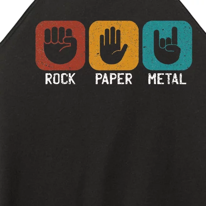 Rock Paper Metal Heavy Metal Music Women’s Perfect Tri Rocker Tank