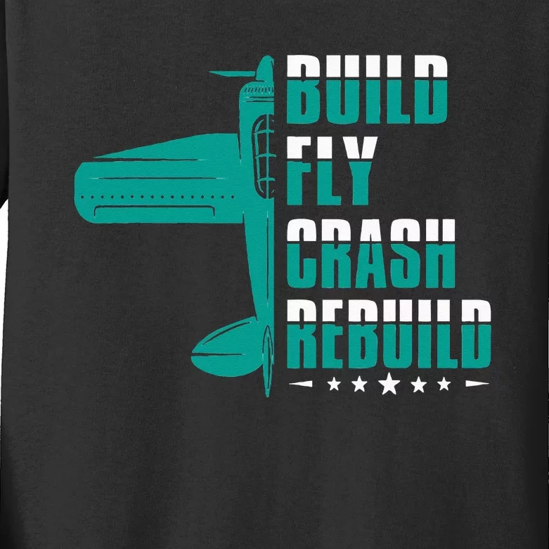 RC Pilot Model Airplane Pilot Model Flight Rc Airplane Kids Long Sleeve Shirt