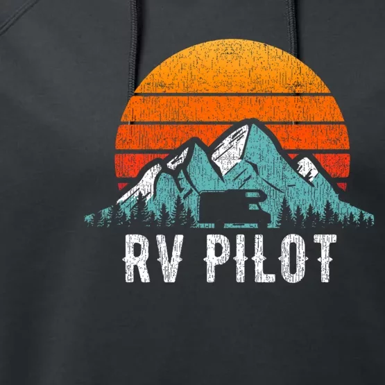 Rv Pilot Motorhome Travel Vacation Gift Performance Fleece Hoodie