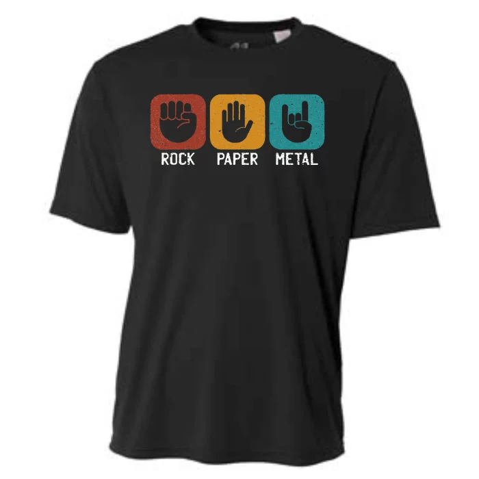 Rock Paper Metal Heavy Metal Music Cooling Performance Crew T-Shirt