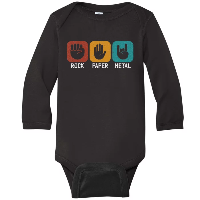 Rock Paper Metal Heavy Metal Music Baby Long Sleeve Bodysuit