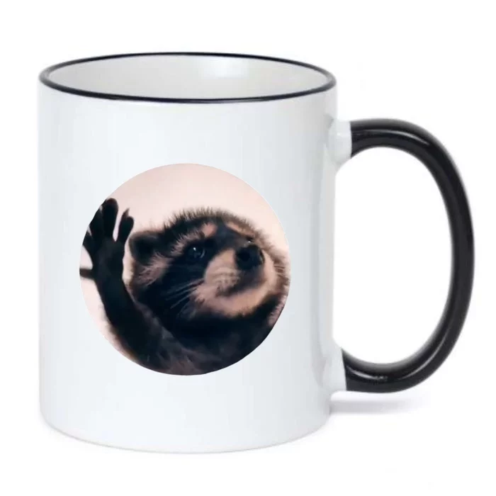 Raccoon Pedro Meme Vibing On Song Black Color Changing Mug