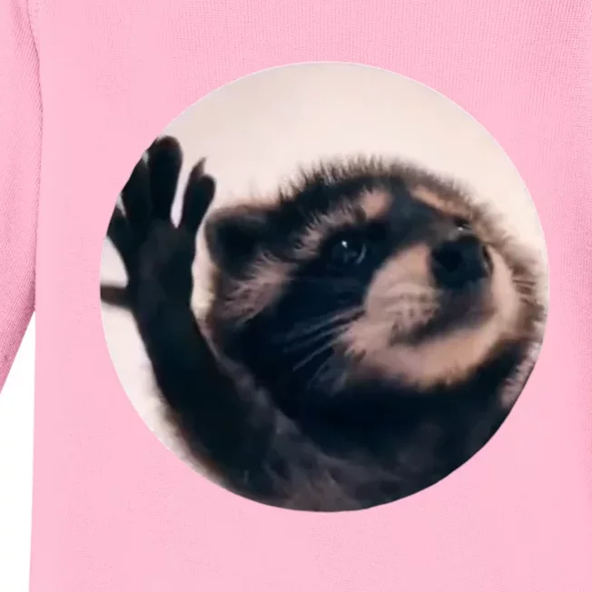 Raccoon Pedro Meme Vibing On Song Baby Long Sleeve Bodysuit