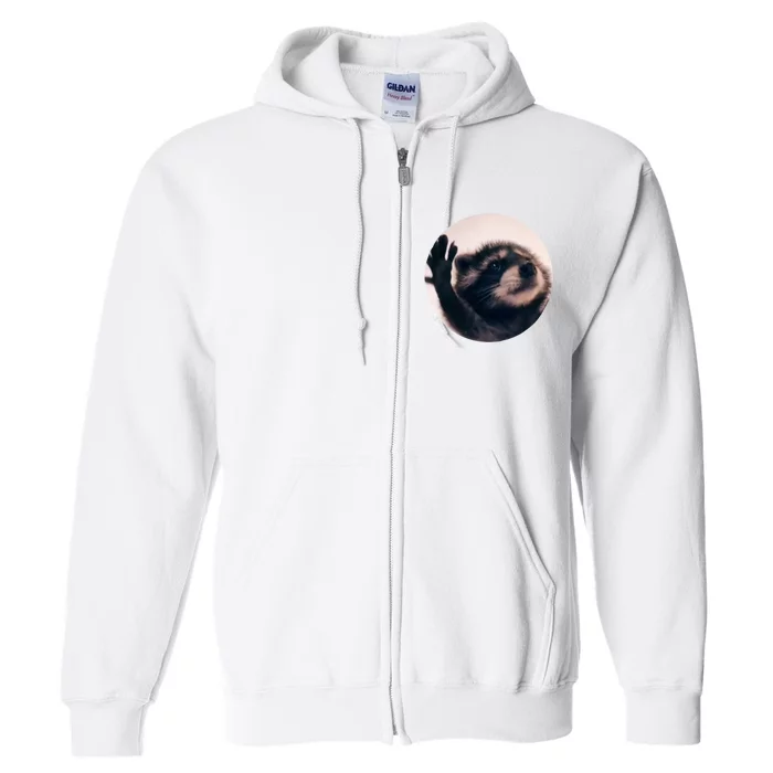 Raccoon Pedro Meme Vibing On Song Full Zip Hoodie