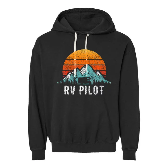 Rv Pilot Motorhome Travel Vacation Garment-Dyed Fleece Hoodie