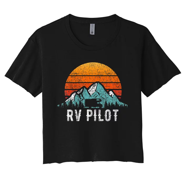 Rv Pilot Motorhome Travel Vacation Women's Crop Top Tee