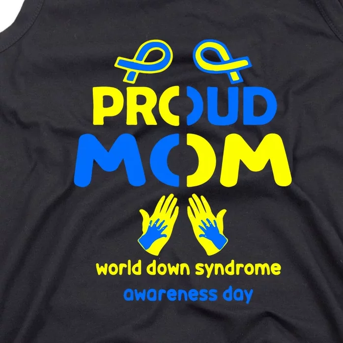 Ribbon Proud Mom Heart World Down Syndrome Day Gift Tank Top