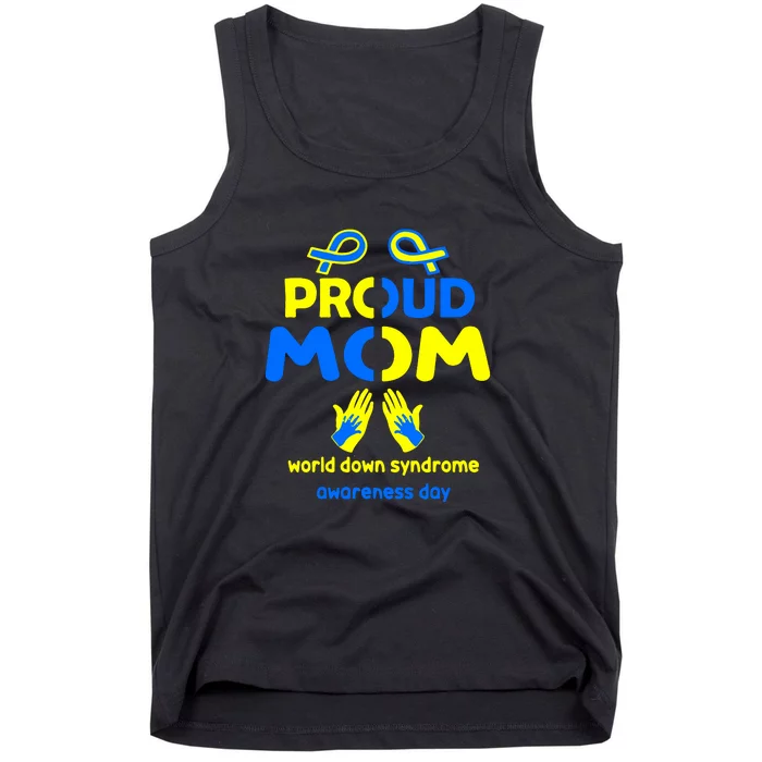 Ribbon Proud Mom Heart World Down Syndrome Day Gift Tank Top