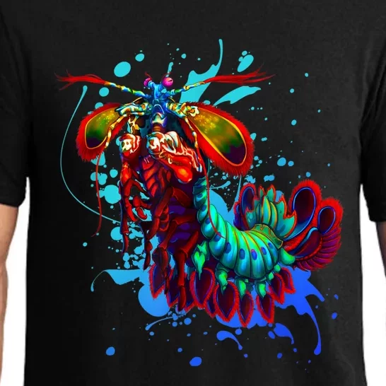 Rainbow Peacock Mantis Shrimp Blue Splash Pajama Set