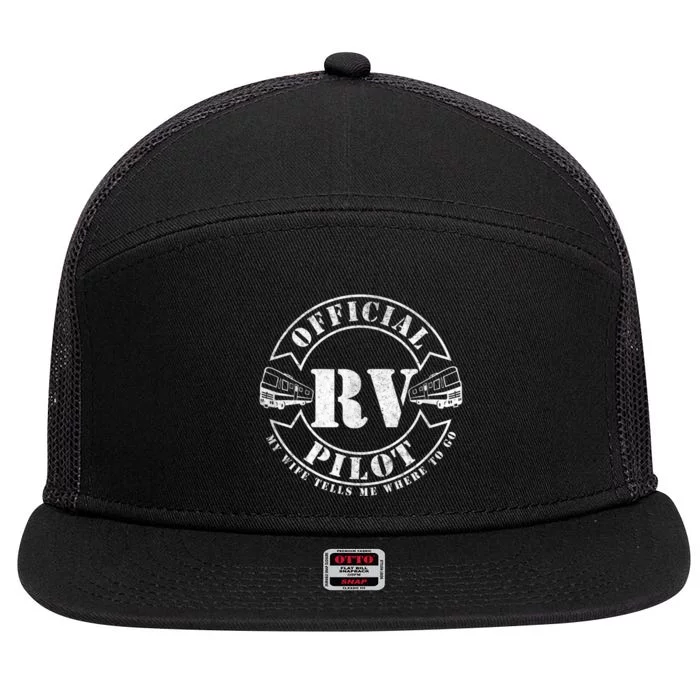 RV Pilot Motorhome Camping Retirement Adventure Class A 7 Panel Mesh Trucker Snapback Hat