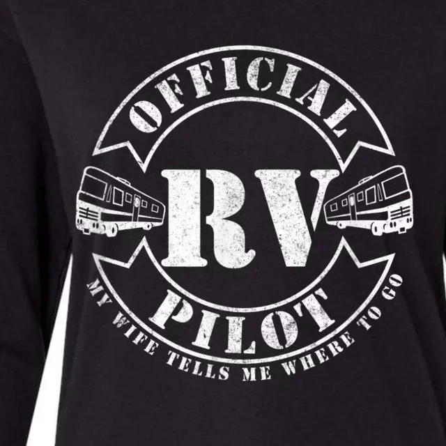 RV Pilot Motorhome Camping Retirement Adventure Class A Womens Cotton Relaxed Long Sleeve T-Shirt