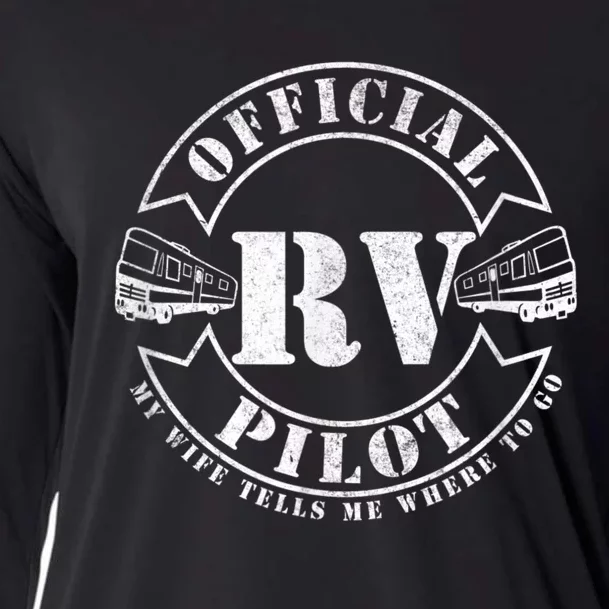 RV Pilot Motorhome Camping Retirement Adventure Class A Cooling Performance Long Sleeve Crew