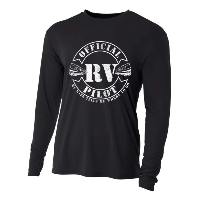 RV Pilot Motorhome Camping Retirement Adventure Class A Cooling Performance Long Sleeve Crew