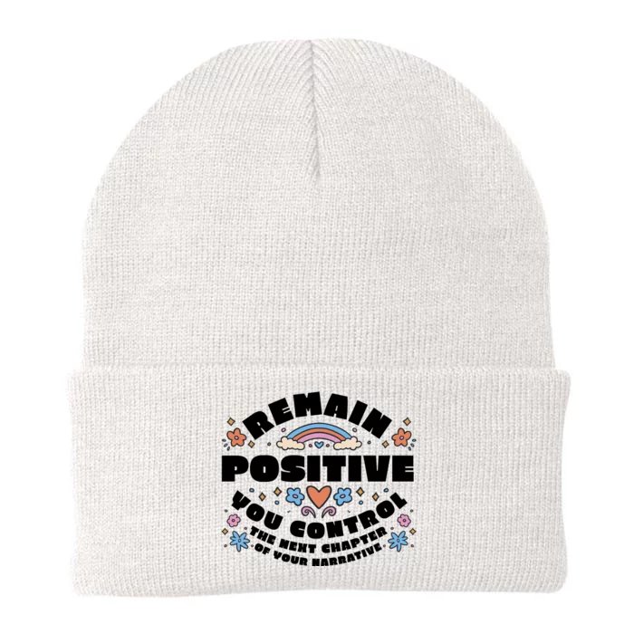 Remain Positive Motivation Quote Knit Cap Winter Beanie