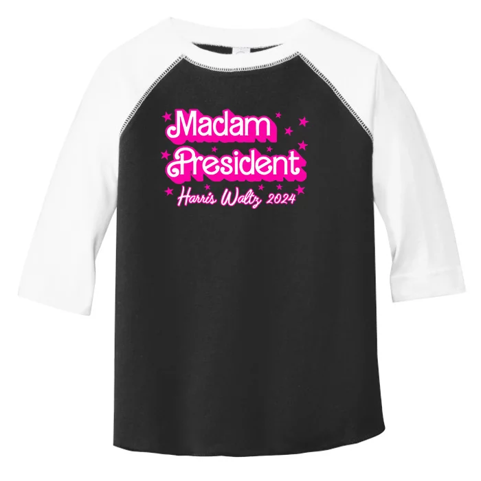 Retro P.I.N.K. Madam President Harris 2024 Toddler Fine Jersey T-Shirt