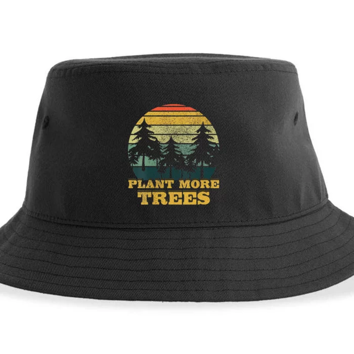 Retro Plant More Trees Earth Day Save Planet Environmental Sustainable Bucket Hat