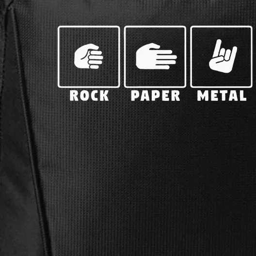 Rock Paper Metal Funny Heavy Metal Music Fan Concert City Backpack