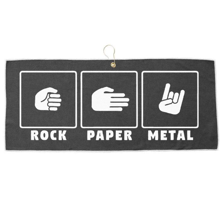 Rock Paper Metal Funny Heavy Metal Music Fan Concert Large Microfiber Waffle Golf Towel