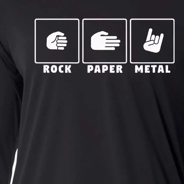 Rock Paper Metal Funny Heavy Metal Music Fan Concert Cooling Performance Long Sleeve Crew