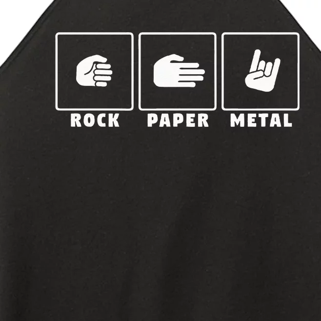 Rock Paper Metal Funny Heavy Metal Music Fan Concert Women’s Perfect Tri Rocker Tank