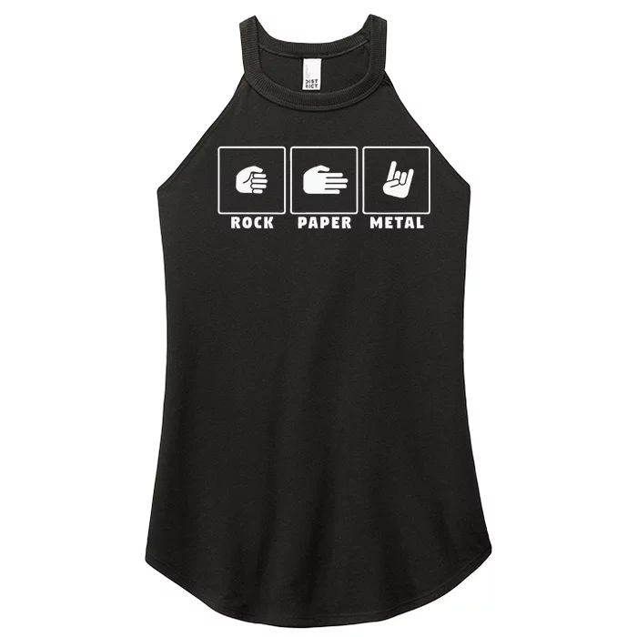 Rock Paper Metal Funny Heavy Metal Music Fan Concert Women’s Perfect Tri Rocker Tank