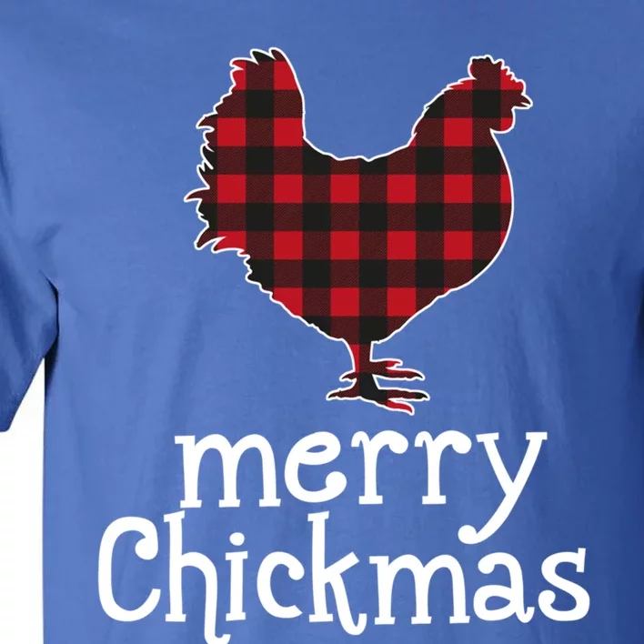 Red Plaid Merry Chickmas Gift Funny Christmas Chicken Lover Gift Tall T-Shirt