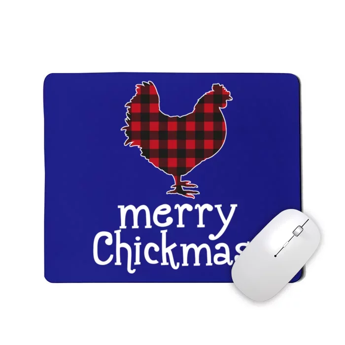 Red Plaid Merry Chickmas Gift Funny Christmas Chicken Lover Gift Mousepad