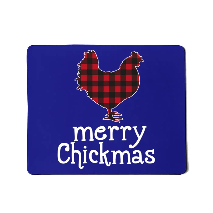 Red Plaid Merry Chickmas Gift Funny Christmas Chicken Lover Gift Mousepad