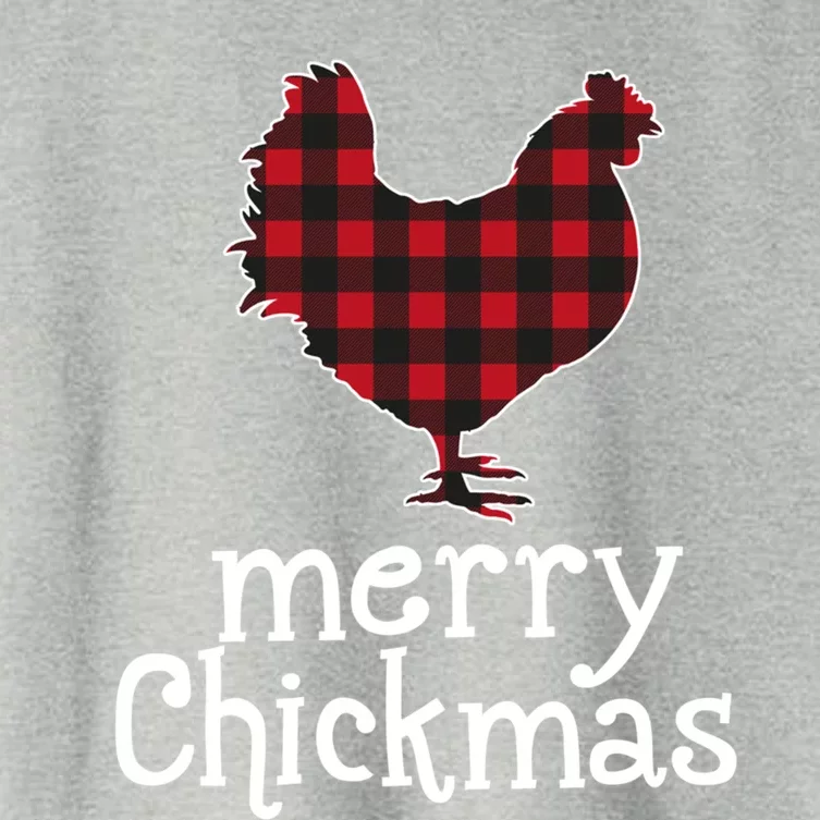 Red Plaid Merry Chickmas Gift Funny Christmas Chicken Lover Gift Women's Crop Top Tee