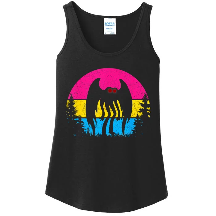 Retro Pan Mothman Pansexual Pride Point Pleasant Cryptid Ladies Essential Tank