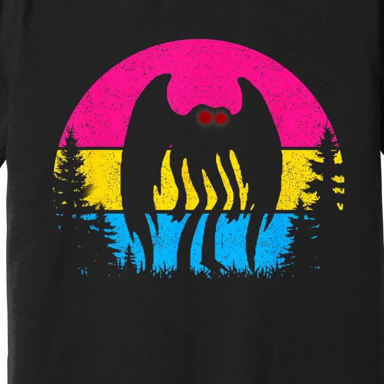 Retro Pan Mothman Pansexual Pride Point Pleasant Cryptid Premium T-Shirt